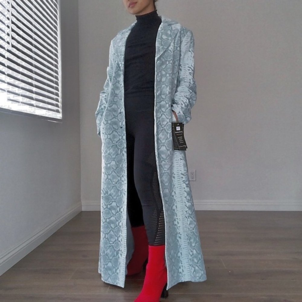 NWT PAMELAMCCOY GENUINE LEATHER LONG COAT